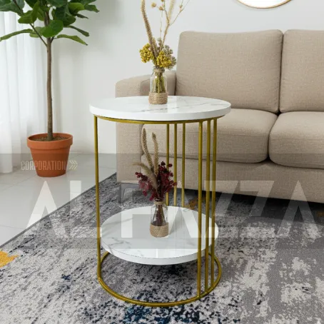 Meja sudut cofee table meja samping sudut marmer marble unik custom  ambalan sabit angel shabby  inara murah meja