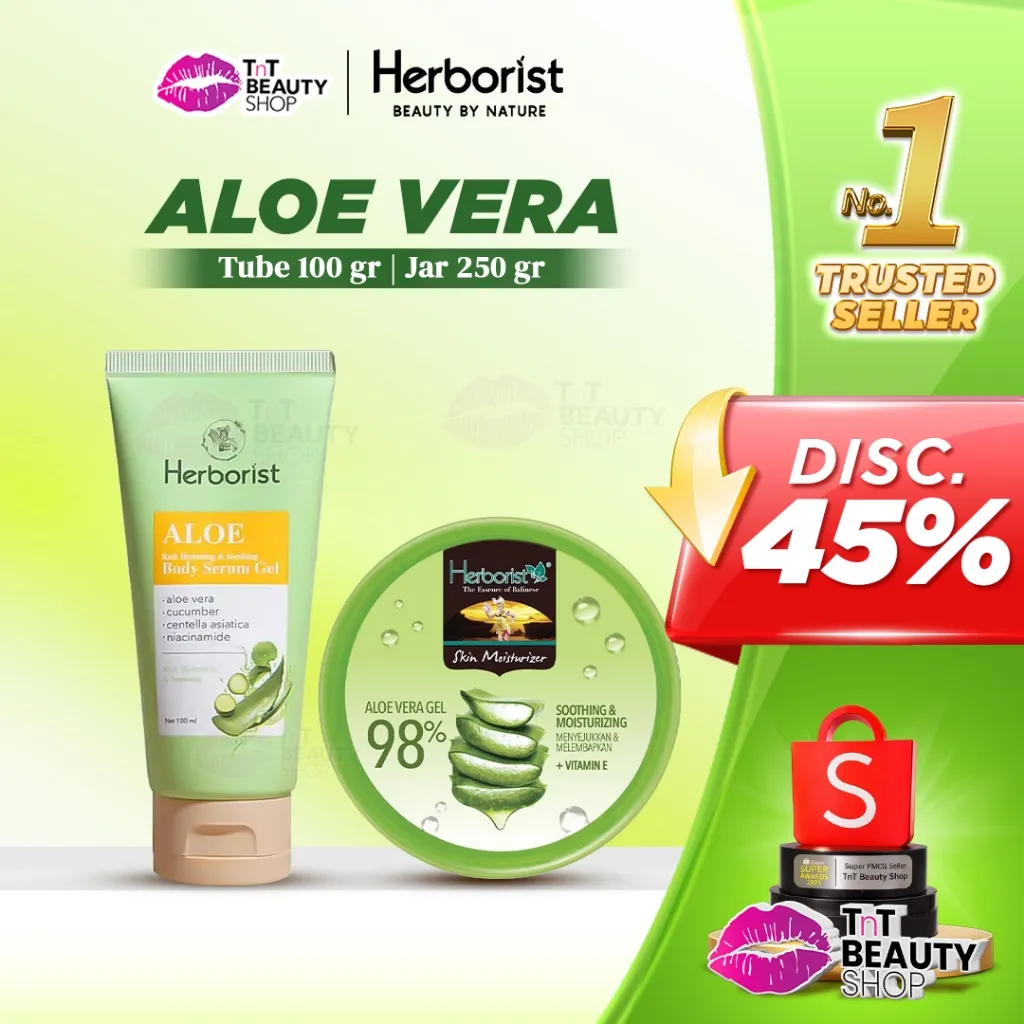 Herborist Aloe Vera Gel TUBE 100gr | JAR 250gr | TnT Beauty Shop