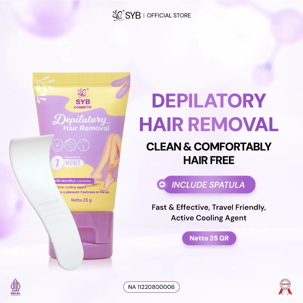 SYB COSMETIC Depilatory Hair Removal Mini Size 25gr [Cream Pembersih Bulu Hanya 7 Menit]