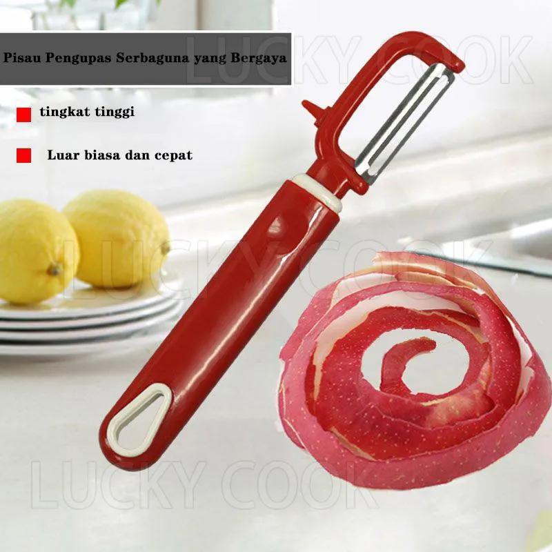 pengupas bergigi stainless potong Kulit Kentang Buah Kupas peeler Multifungsi Pisau pengupas merah