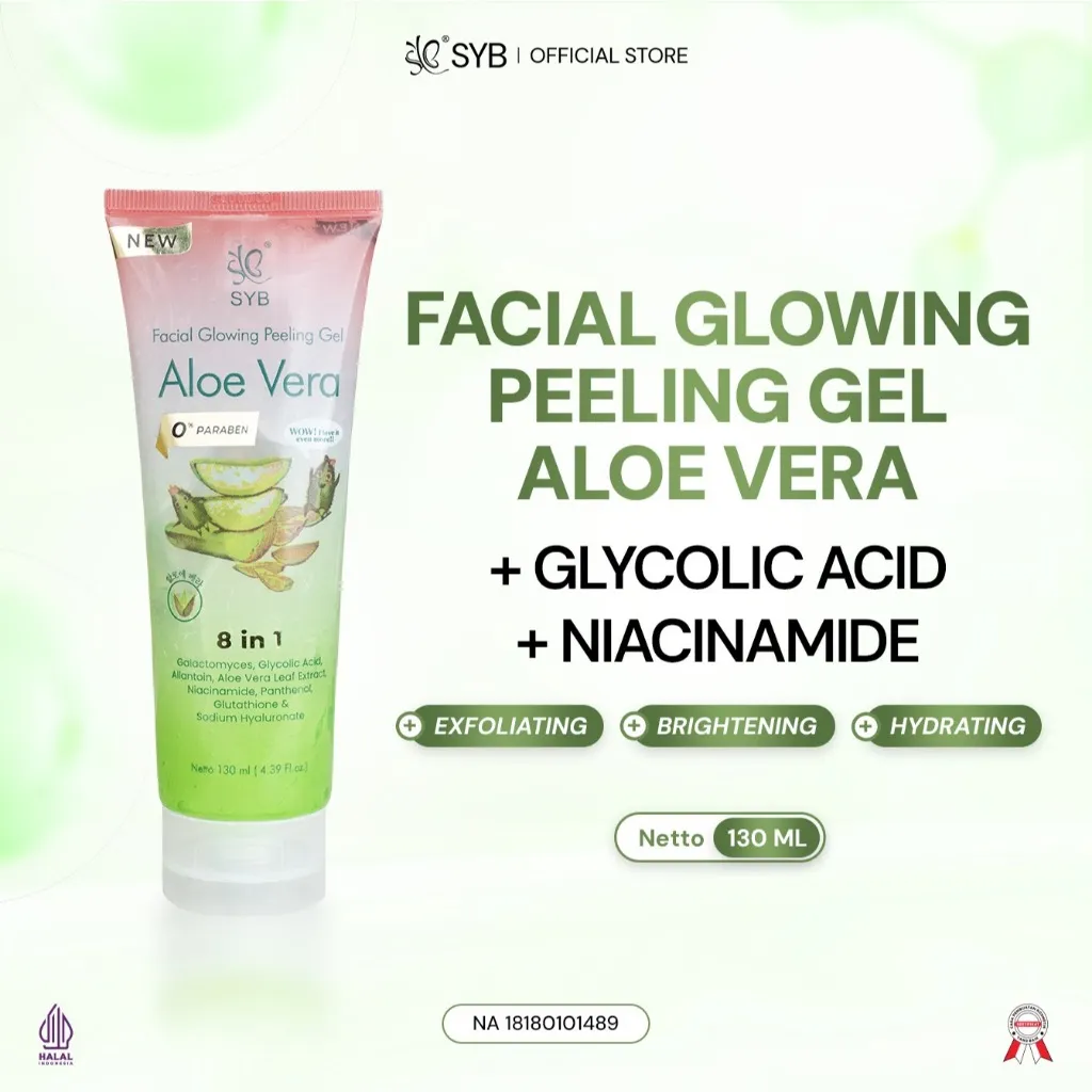 NEW SYB FACIAL GLOWING PEELING GEL ALOE VERA + GALACTOMYCES 130 ML