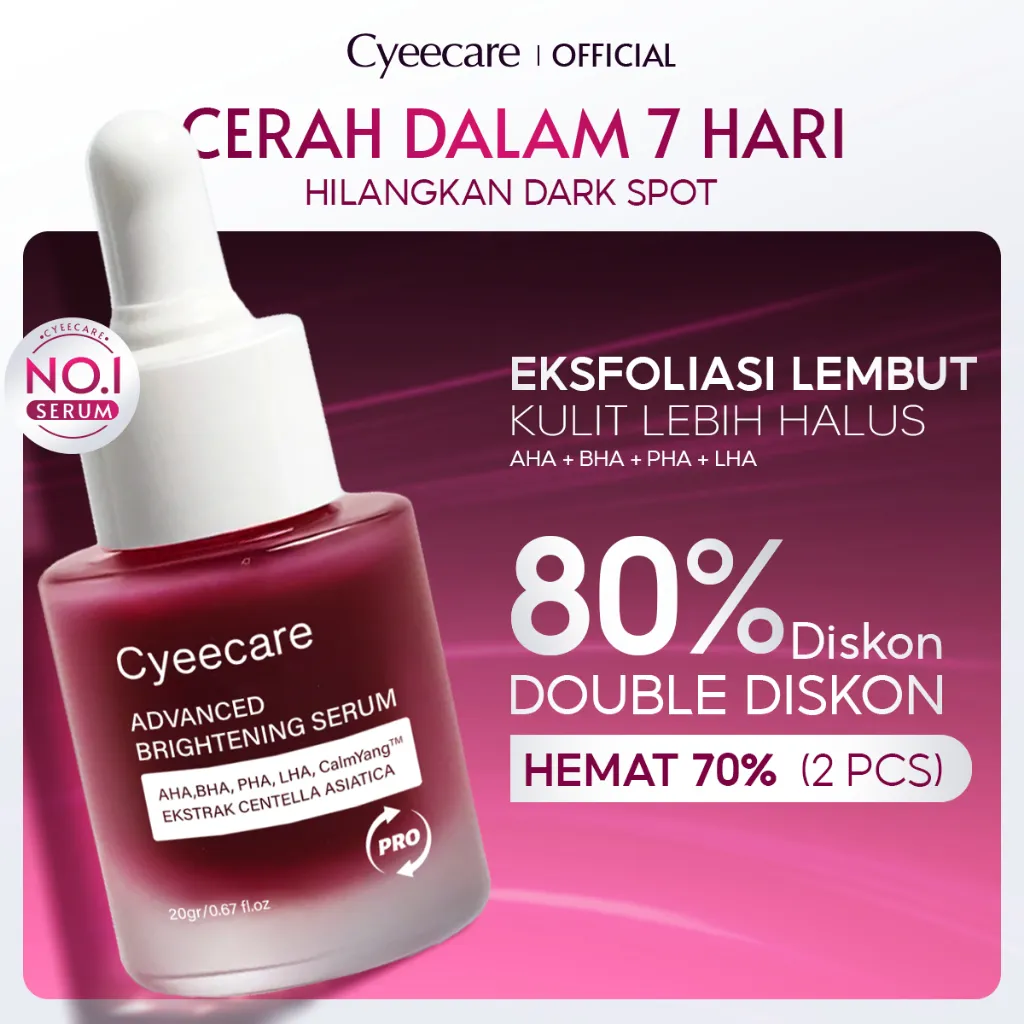 Cyeecare Serum Peeling Wajah AHA BHA PHA LHA - Serum Pengelupas Kulit Kusam Berjerawat Komedo Pori Besar Kulit Halus Glowing 20g
