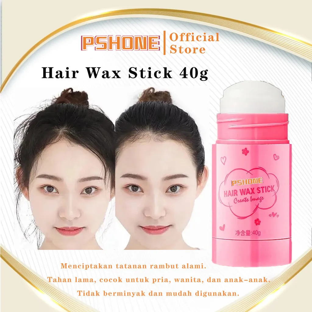 PSHONE Hair Wax Stick Magic Hair Wax Stick rambut anak Styling Rambut Untuk Hair Styling Merapikan Rambut dan Menutrisi Kulit Kepala - Merapikan anak rambut Unisex Tahan Lama Tidak Lengket Mudah Dipakai Awet Seharian Rambut Rapi 40g