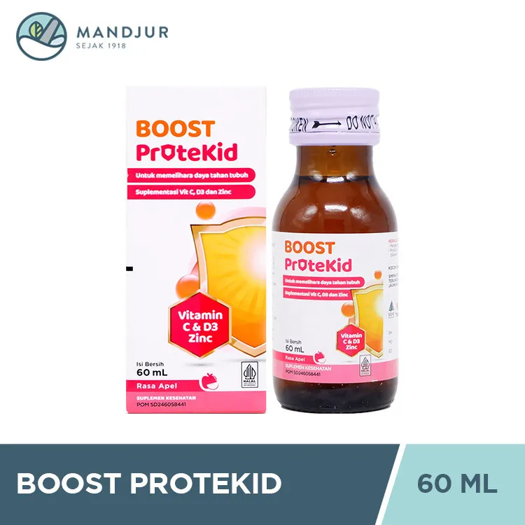 Boost Protekids 60 mL - Suplemen Kesehatan Anak Vitamin C & D3, Zinc Rasa Apel