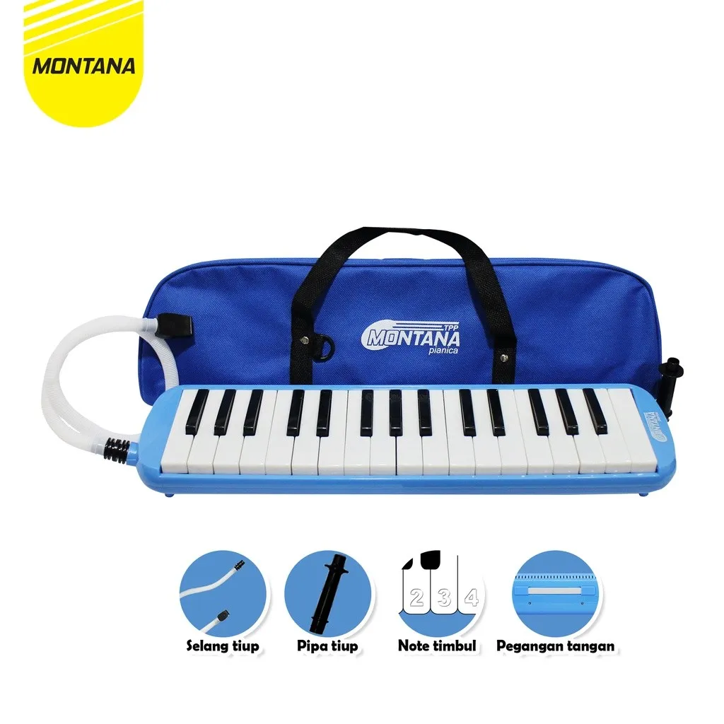 MONTANA Pianika Set Alat Tiup Musik 42.2x10.3x5 Cm Keyboard Music Note Timbul TPB