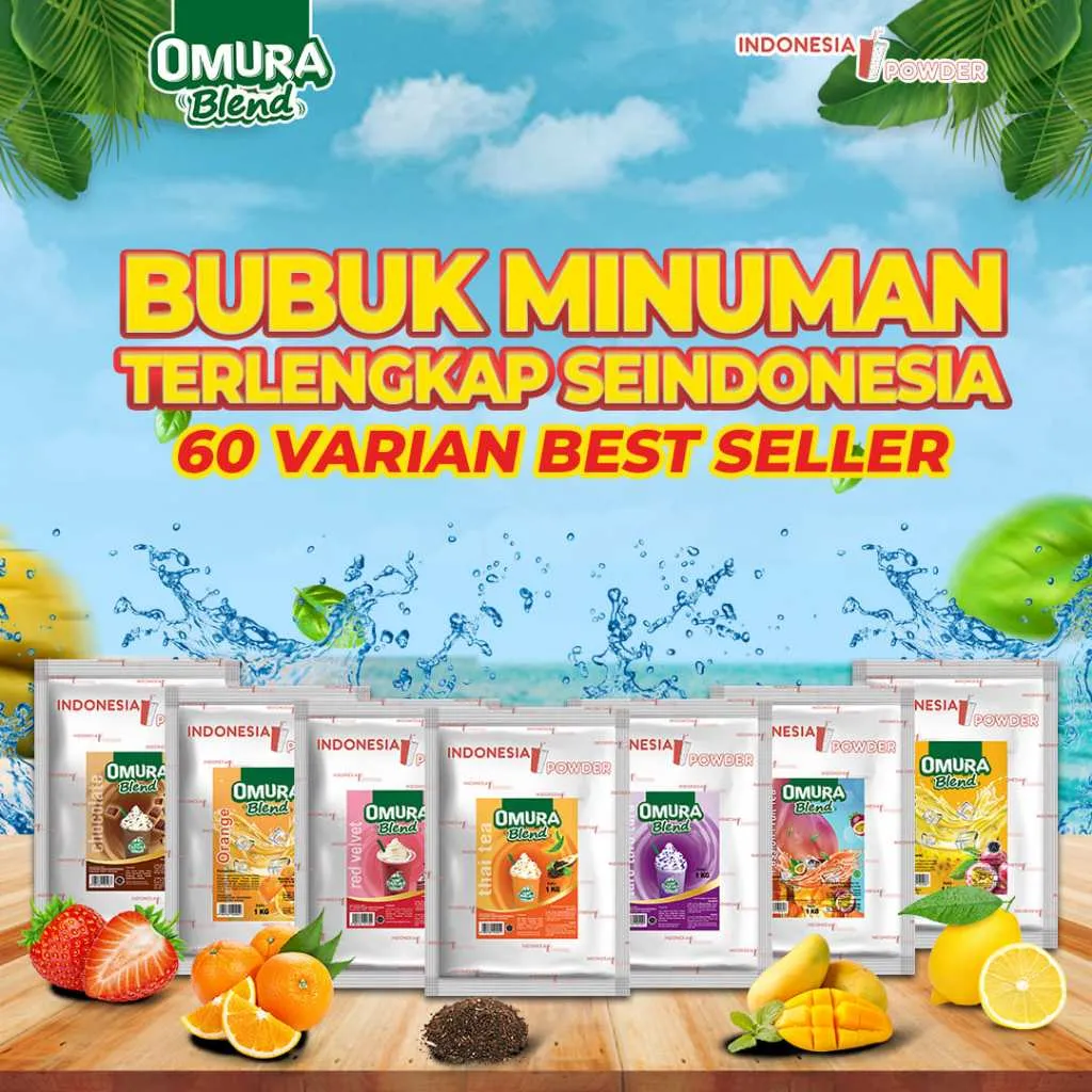 [SERIES] OMURA Bubuk Minuman Premium Aneka Rasa 1 Kg Mengandung Gula Krimer HALAL BPOM Blend Powder