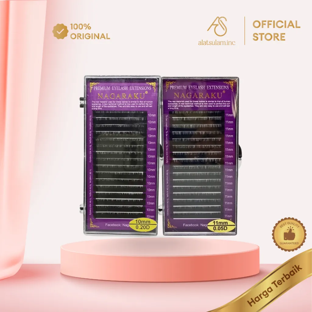 Nagaraku ungu bulumata palsu mink eyelash extension tanam D curl D0.05/D0.10/D0.15