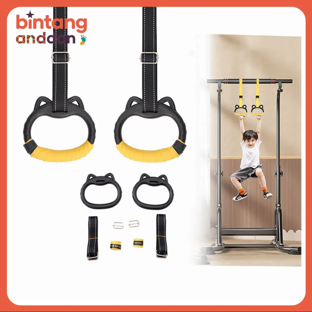 2 Set Gym Ring Pull Up Tali Gymnastic Lifting Ring Strap Adujustable Children Rings Muscle Up Stretching Yoga Fitnes
