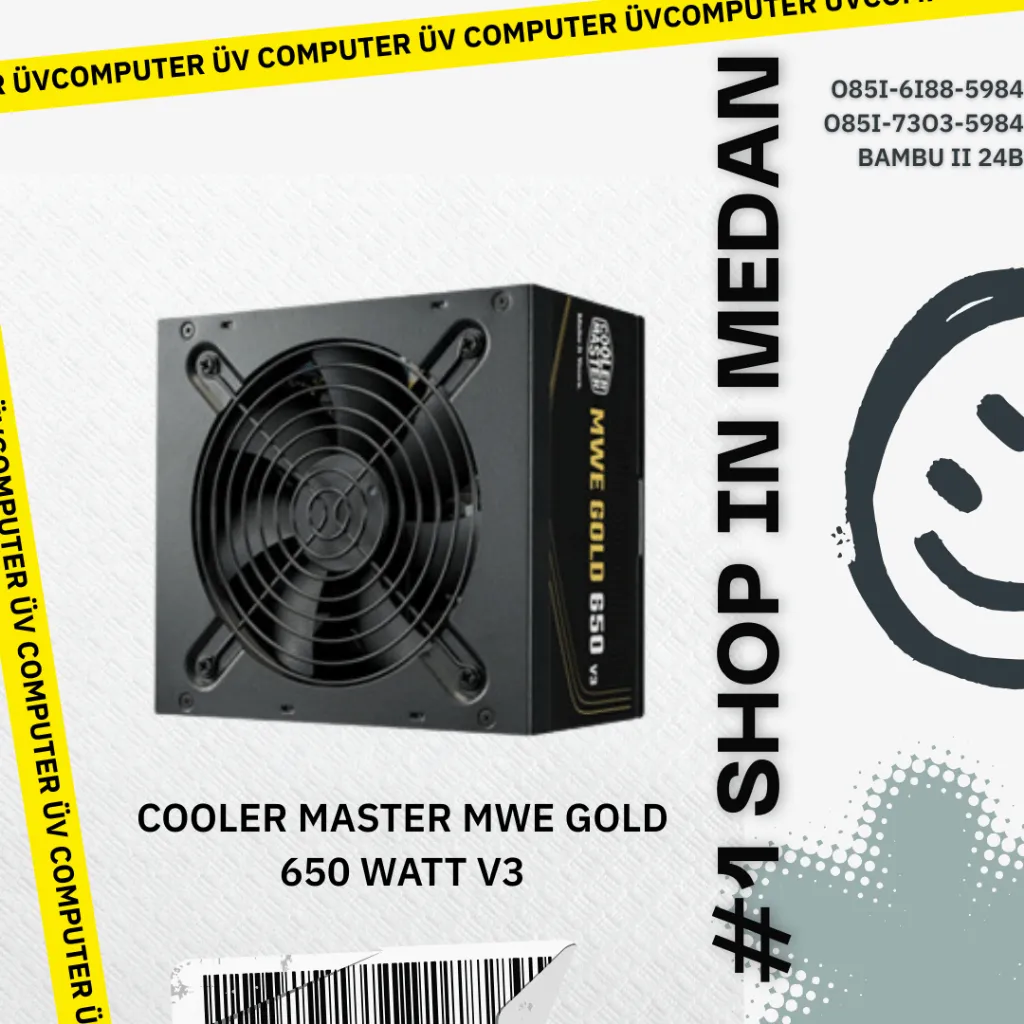 Power Supply PSU Internal PC Komputer Cooler Master MWE Gold 650 Watt 650W V3 | ATX 3.1 Non Modular 80+ Plus Gold | bkn 600W | Black Hitam | Garansi 5 Tahun