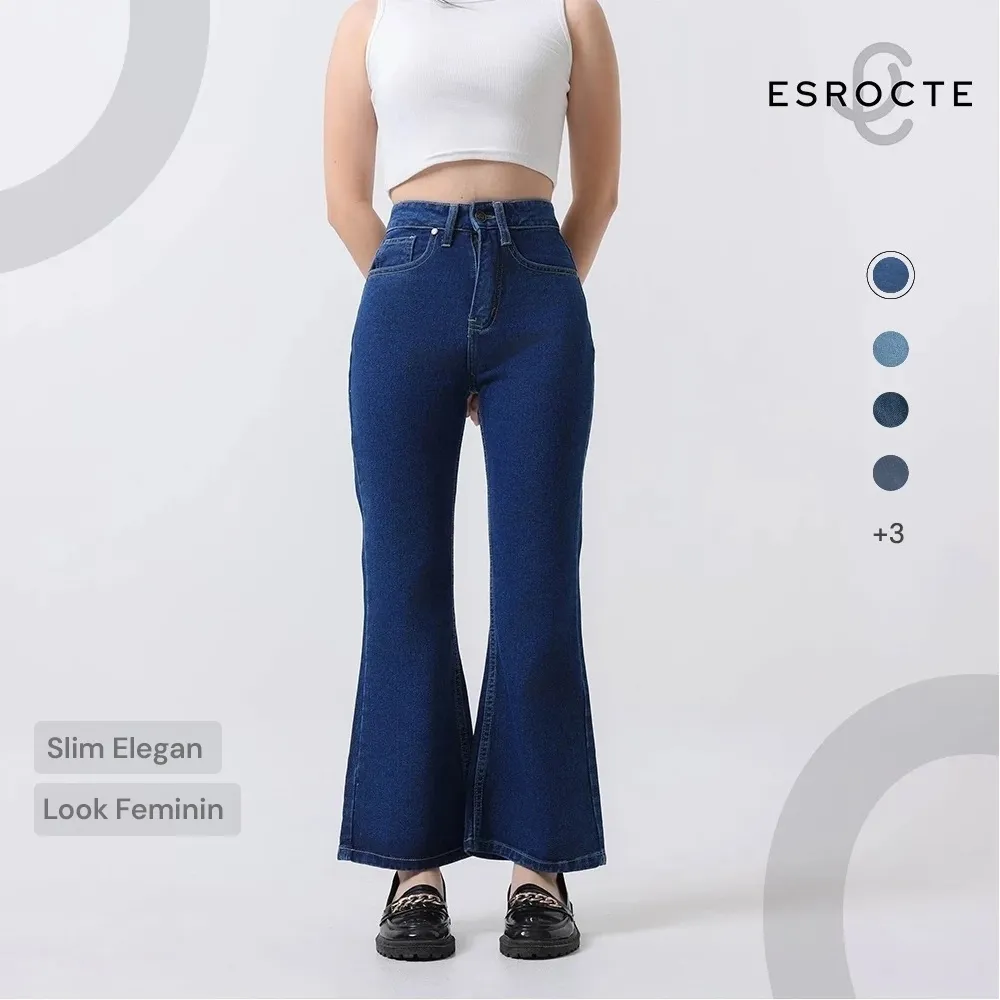 ESROCTE Asha Pants | Celana Cutbray Jeans High-Waist Wanita –001– 26–38
