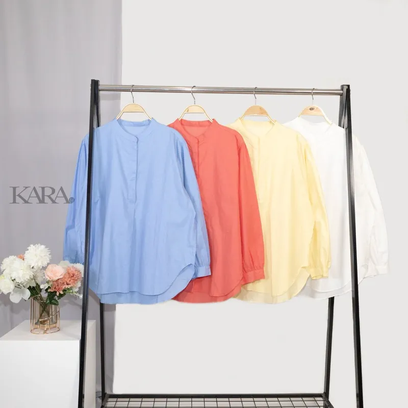KARA.ID DARA Blouse - Blouse Lengan Panjang Wanita - Atasan Wanita - blouse Kantor - blouse Katun