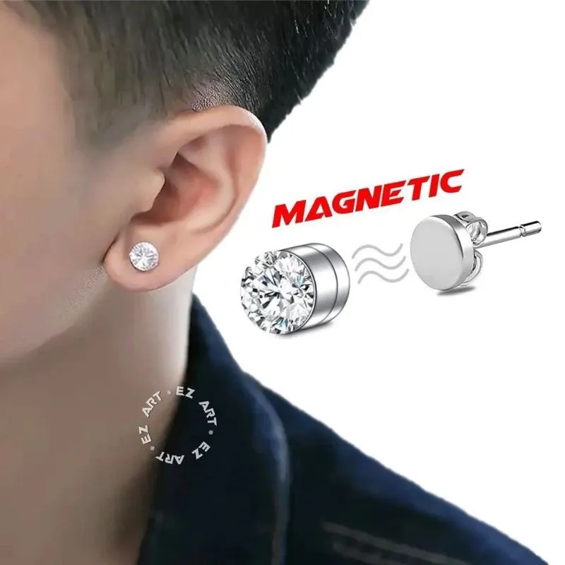 Anting Magnet Diamond Berlian Seperti Asli Ditusuk