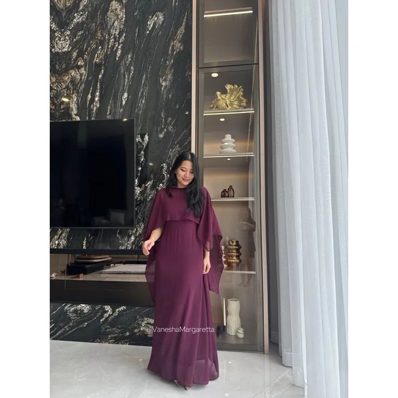 ( VM ) - maxi dress lebaran 2024 /. gaun fomal polos 834# ceruty full 2pc
