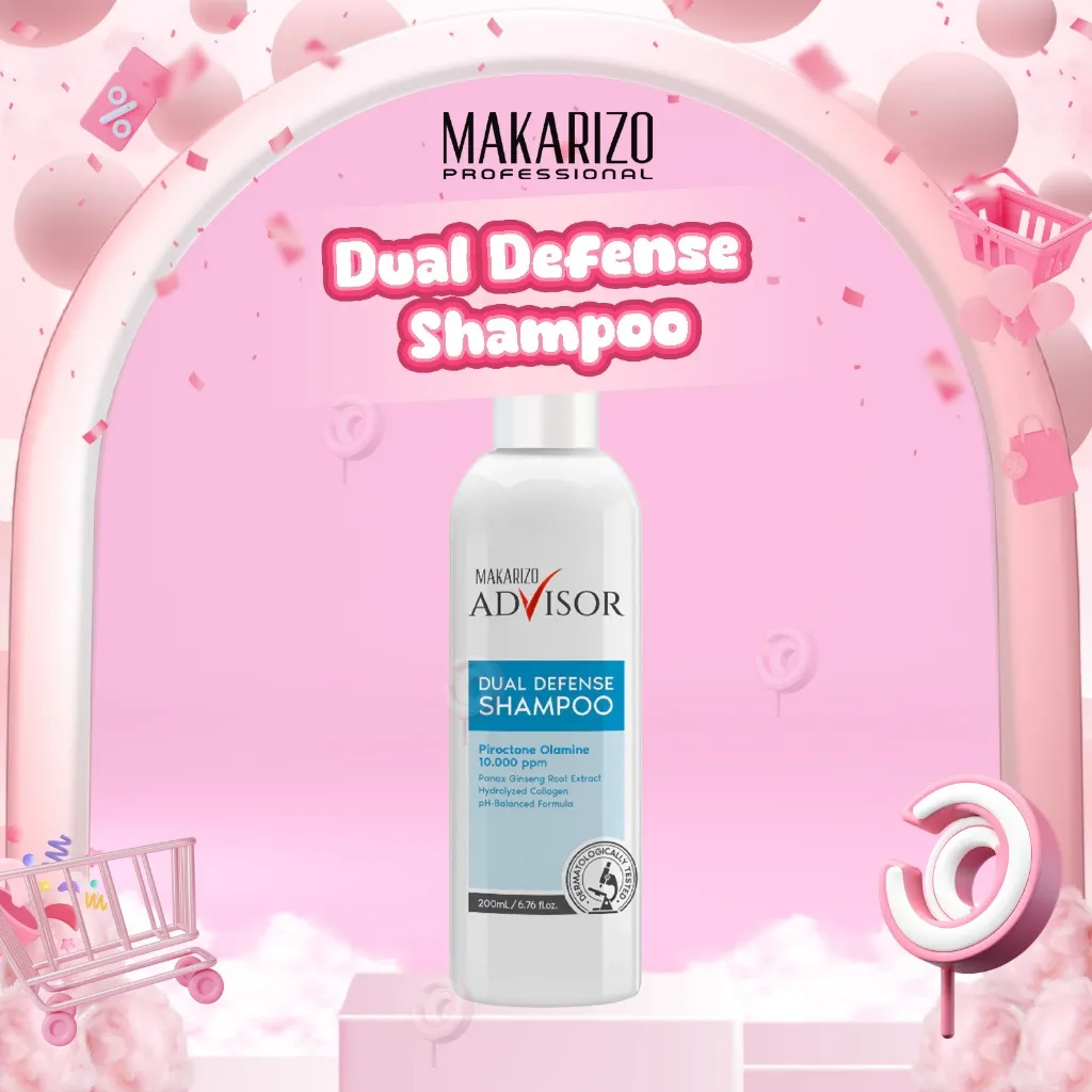 MAKARIZO - ADVISOR DUAL DEFENSE SHAMPOO ( 200 ml ) - Shampoo Anti Hair Fall Dandruff Mengatasi Ketombe Rambut Rontok