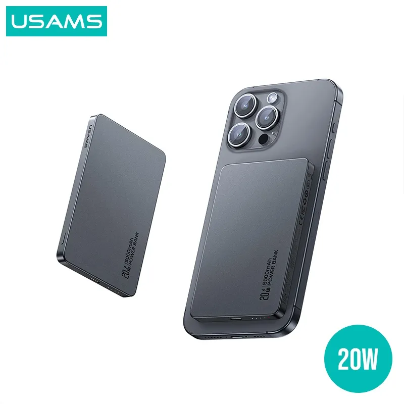 USAMS CCC Powerbank CY Series Magnetic Wireless Charging Fast Charging 20W 5000mAh