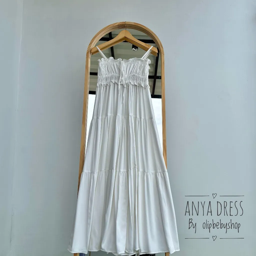 Anya Dress Polos Tanpa Lengan Rayon Twill Busui / Bumil Friendly