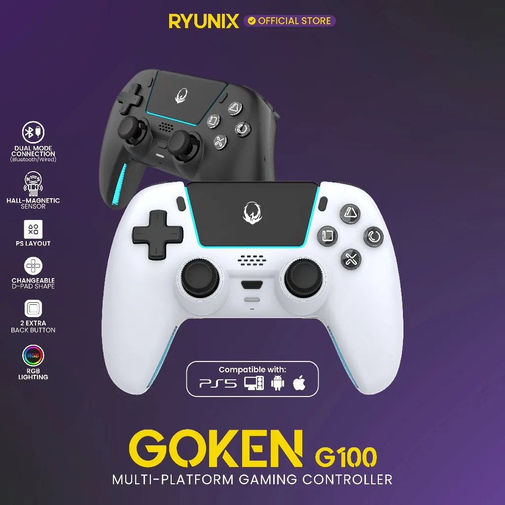 Sades Ryunix Goken G100 Gamepad PS5 Multi Platform Hall Effect Gaming Controller