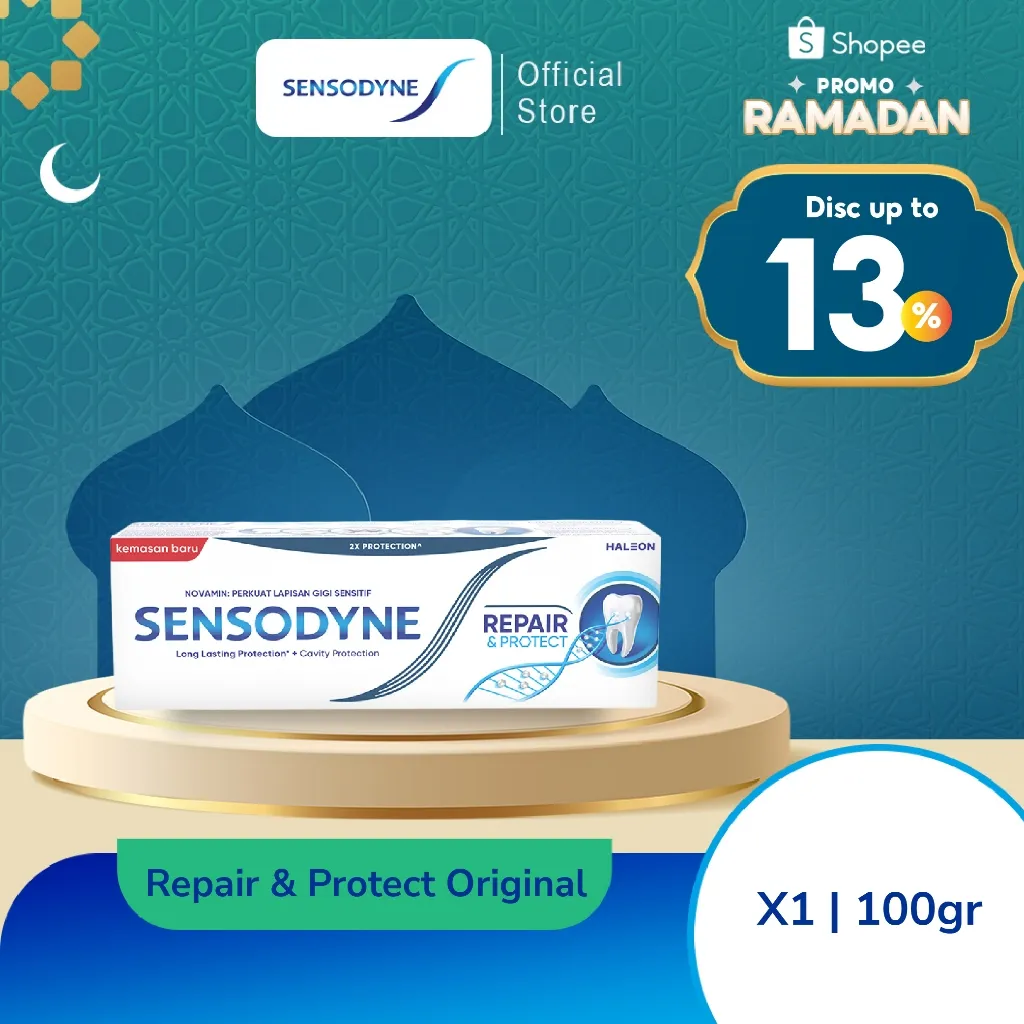 Sensodyne Toothpaste Pasta Gigi Sensitif Repair & Protect Memperbaiki Secara Menyeluruh Original Redakan Ngilu 100gr