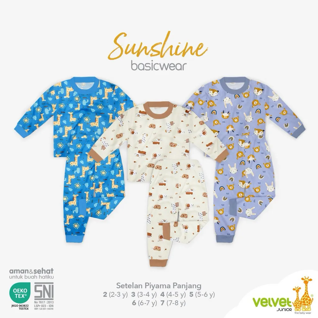 Terbaru Piyama Velvet Junior Big Size Jumbo/ Size Besar 2-10th / Piyama Katun Dreamwear