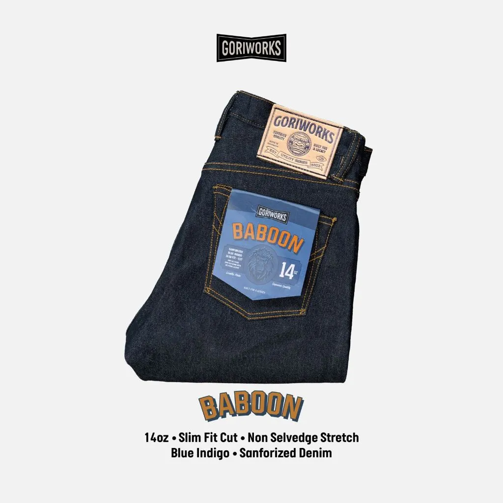 Gori Works Denim Baboon II // Raw stretch Slim Fit Denim with Selvedge Accent