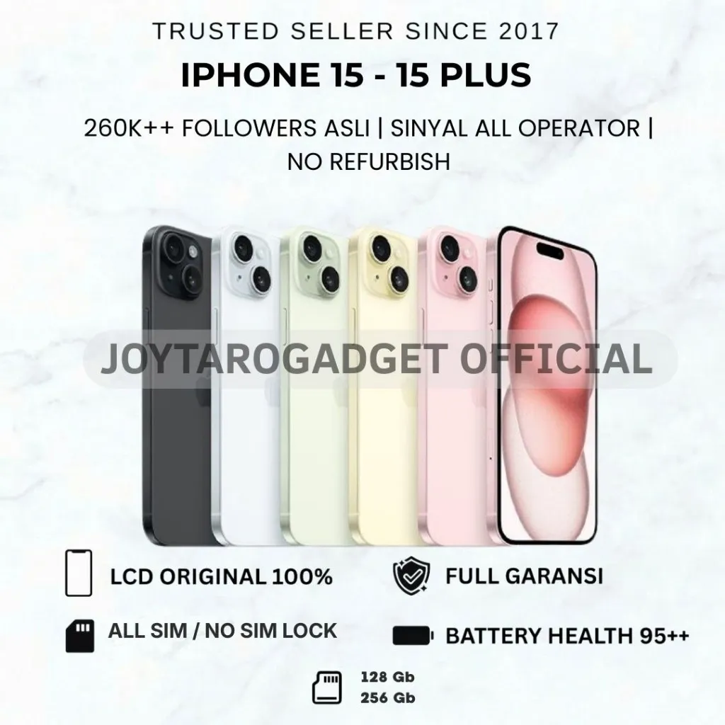 iPhone 15 - 15 Plus 128gb 256gb Lcd 100% Original fullset mulus No Refurbish