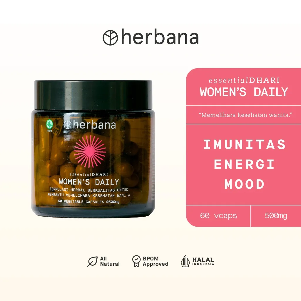 Herbana Women's Daily Herbal Stamina & Kesehatan Hormon Wanita - 60 Kapsul