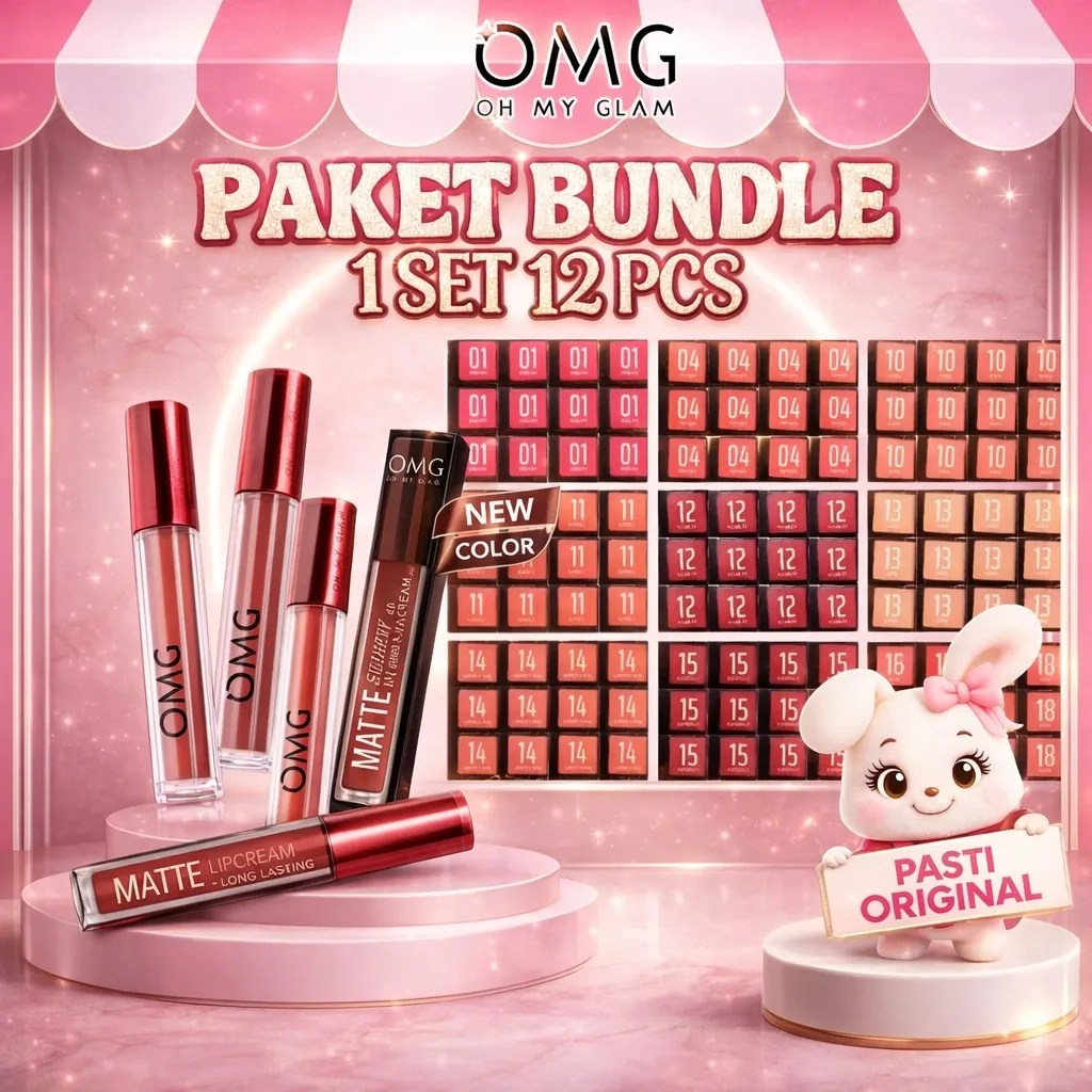 [PAKET ISI 12] - OMG Oh My Glam Mattelast Lip Cream - Lip Cream Matte Dengan Warna Intense, Tahan Lama, & Ringan | BUNDLE BUNDLING HEMAT LUSINAN