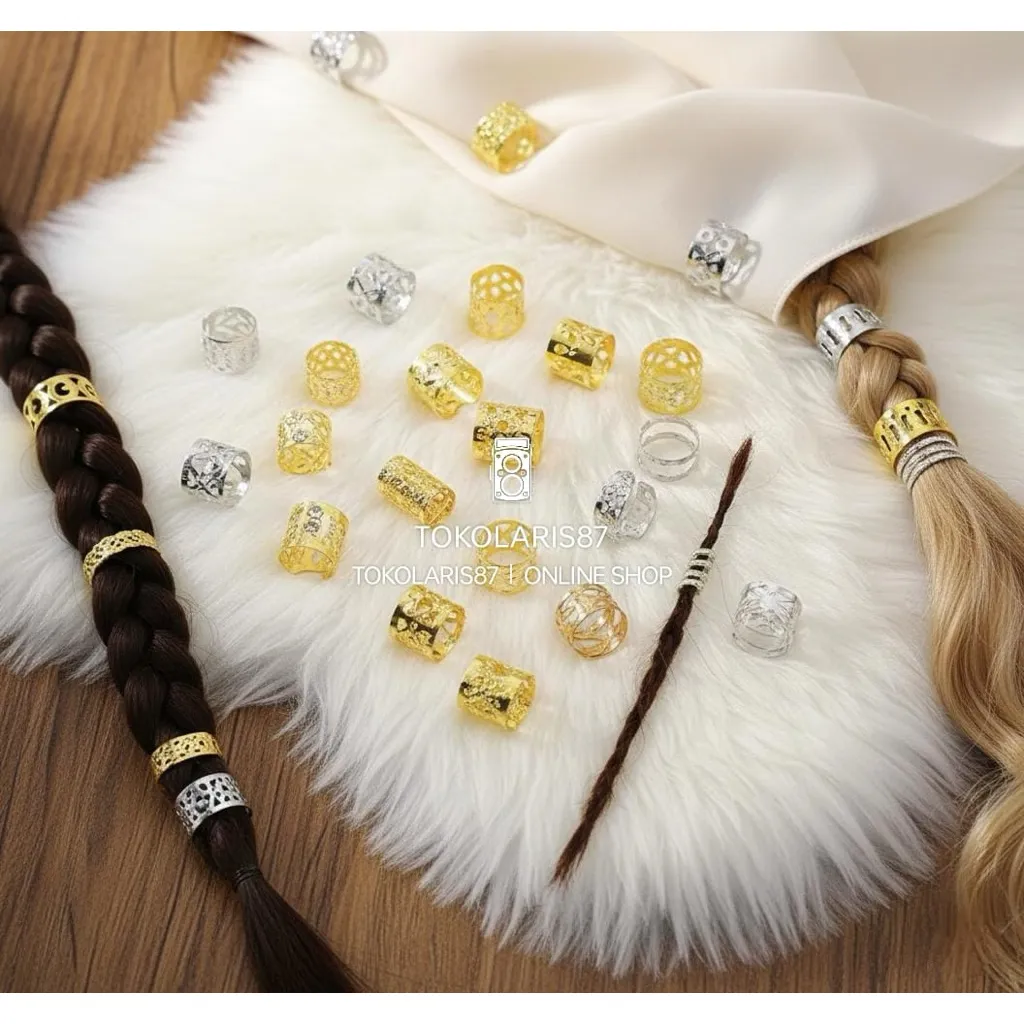 (10 PCS) RING HIJAB CINCIN CLIP RAMBUT / VISCOSE RING GIMBAL DEKORASI KEPANG HAIR BREAD CINCIN MANIK / AKSESORIS