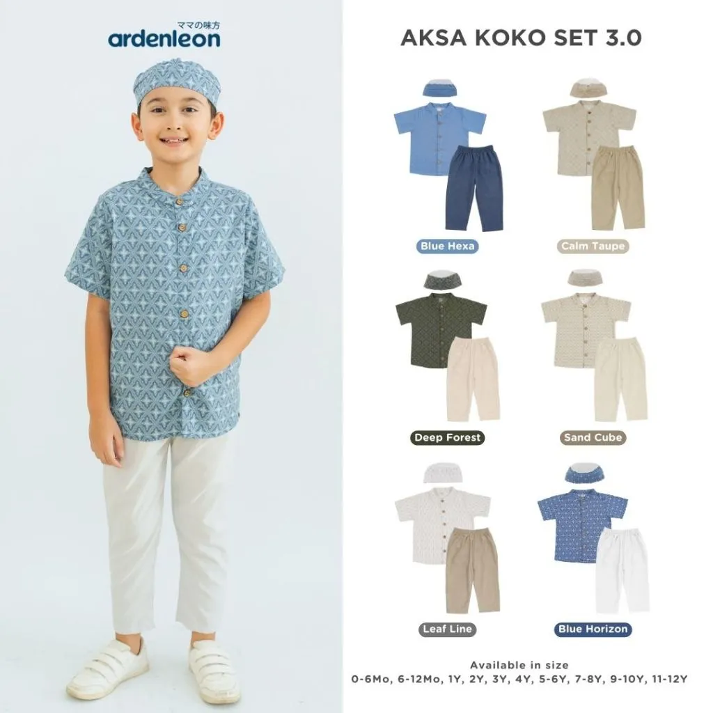 ARDENLEON Setelan Koko Anak Raya Aksa Koko Set