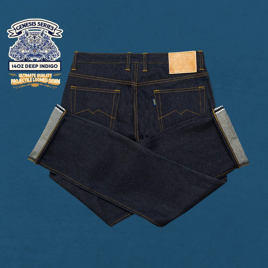 Sage Genesis Series : 14oz Deep Indigo Ultimate Quality Projectile Loomed Denim