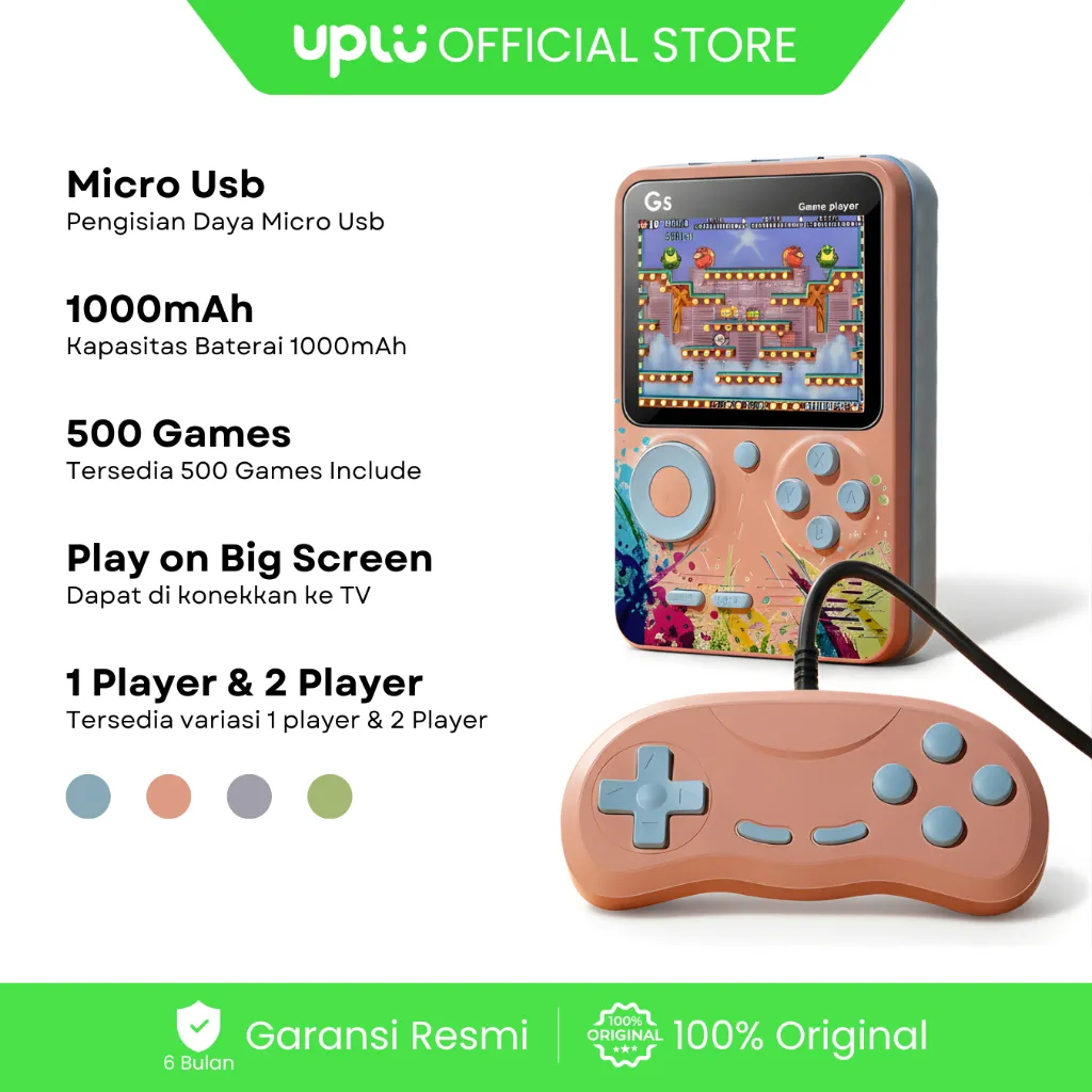 UPLU Game Bot Jadul Retro Mini Portable Gameboy 500 in 1 Games Game Boy Permainan Mainan Anak