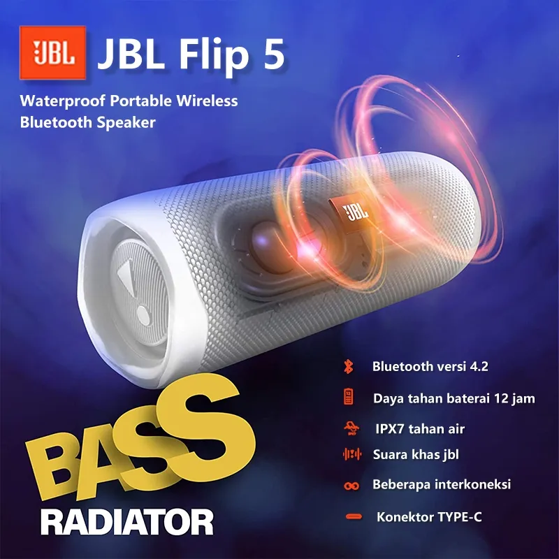 JBL Flip 5 Waterproof Portable Speaker Bluetooth Powerful Sound And Deep Bass Bluetooth 5.1 USB C Charging 12 Hours of Playtime Speker Bluetooth Super Bass Spiker Bluetooth