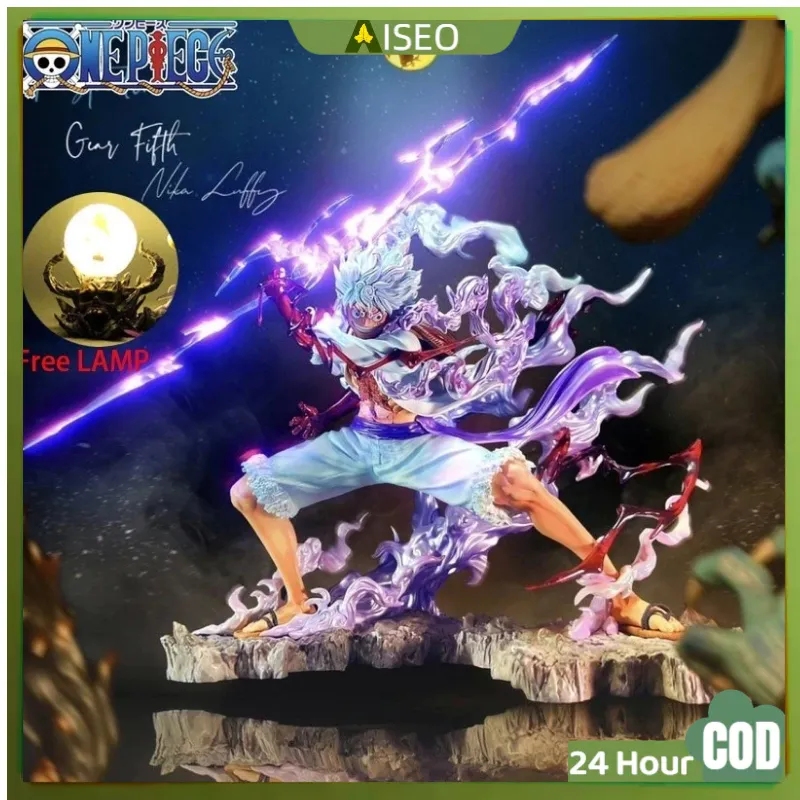 <100%ORI/COD>28Cm Gambar Action Figure One Piece Gk Lightning Nika Luffy Dewa Matahari Nika Gear 5 Mainan Patung Aksi