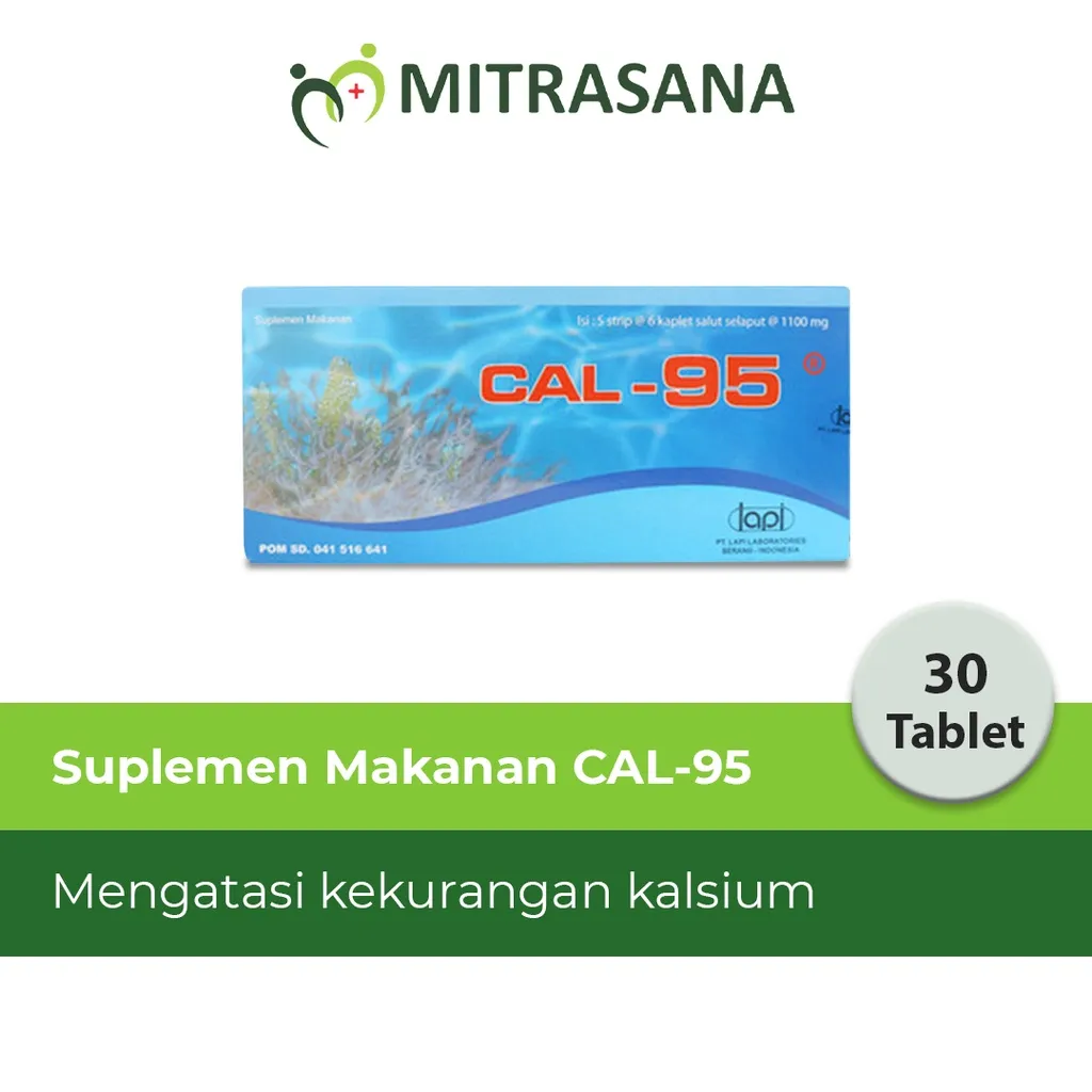 Cal - 95 30 Kaplet - Suplemen Pemenuhan Kebutuhan Kalsium