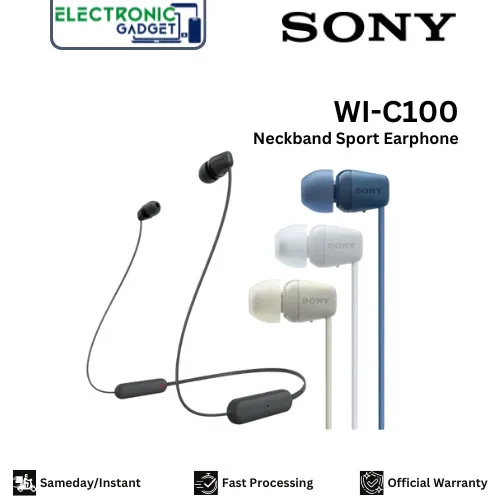 Sony WI-C100 / WI C100 / WIC100 Wireless Sport Earphone Neckband