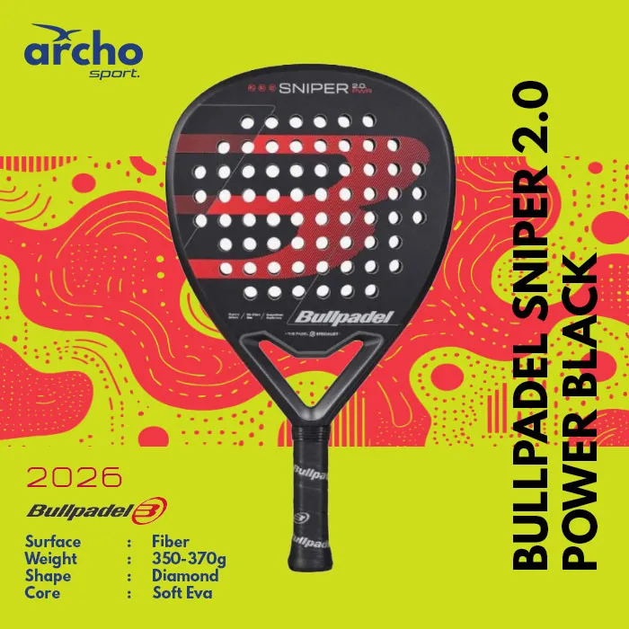 BULLPADEL Sniper 2.0 Power Black 2026 Padel Racket / Raket Padel - ORIGINAL 100%