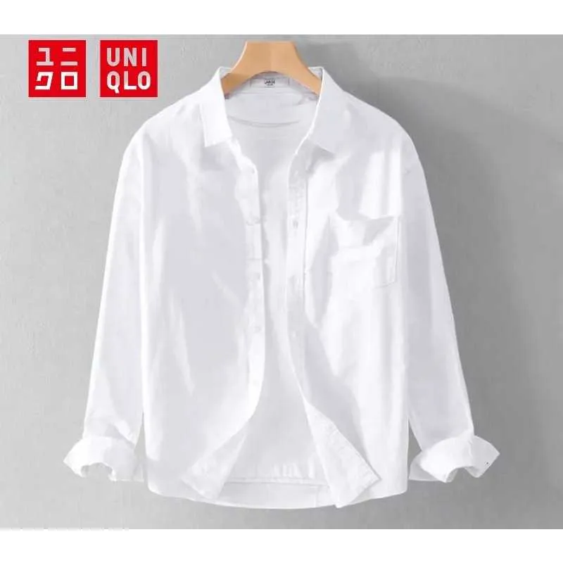 uniqlo kemeja polos pria slimfit atasan pria ukuran jumbo pakaian pria casual