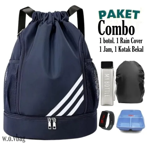 Tas Ransel Serut Olahraga Pria Wanita Tas Ransel Sepatu  Multifungsi  Backpack Sporty Import