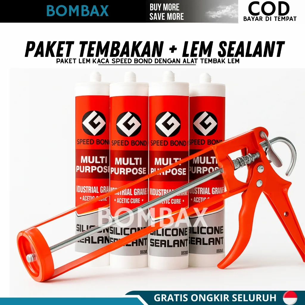 PAKET Tembakan Kaleng Tebal Lem Sealant Dengan Perekat Sealant Serbaguna Termurah Berkualitas Jabodetabek Alat tembak lem kaca botol