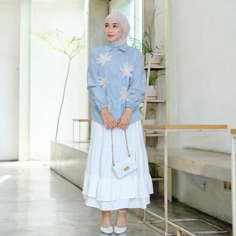Emeraude | Flora Flower Shirt / Kemeja Bunga Bunga Jumbo / Kemeja Wanita Jumbo