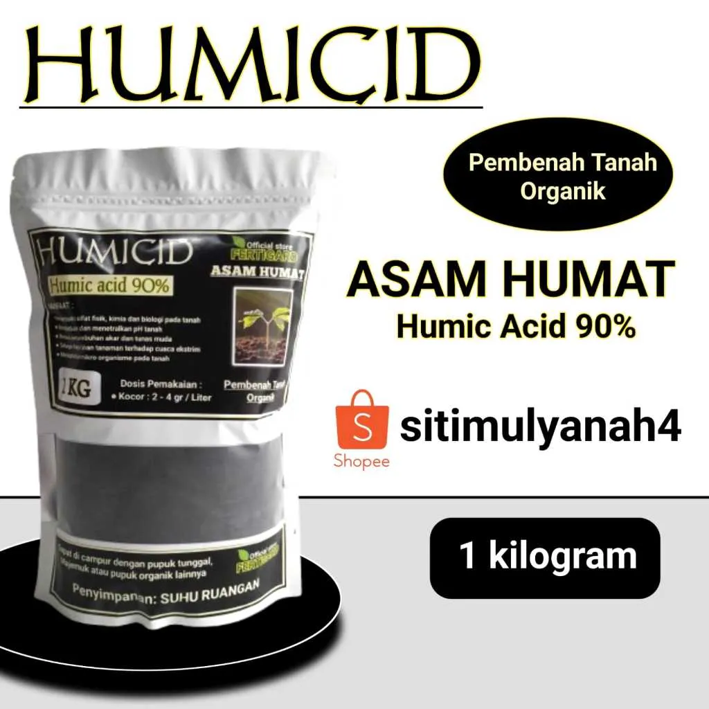 Pupuk Organik Asam Humat HUMICID 1 KG Pembenah Tanah Untuk Kesuburan Tanaman
