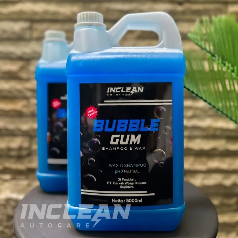 SHAMPOO & WAX BUBBLE GUM 5 LITER by INCLEEN Auto Care | SABUN CUCI KENDARAAN MOTOR MOBIL