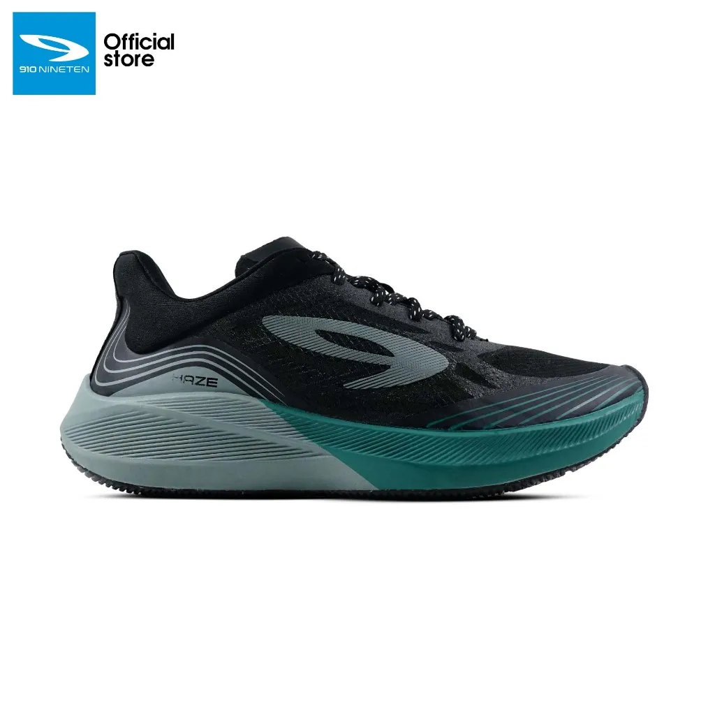 910 Nineten Haze Vision 1.0 Sepatu Lari - Hitam/Abu/Hijau Hydro