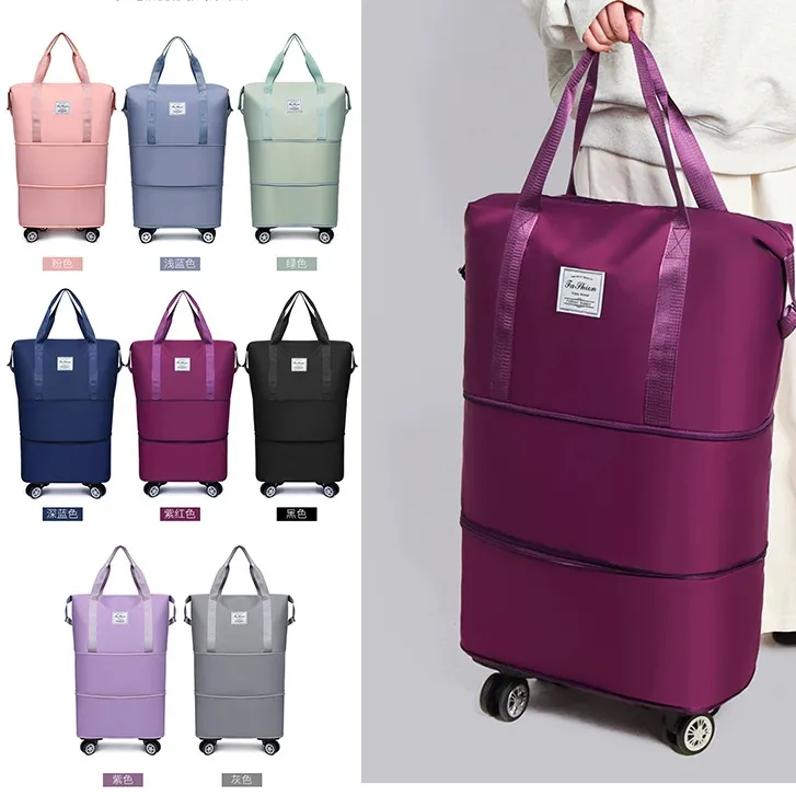 3 in 1 Tas Mudik Lebaran Traveling Liburan Beroda Double Zipper 3 Tingkat Bisa diperbesar Tas Travel Roda