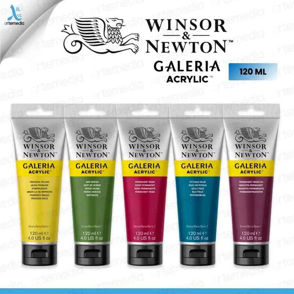 Winsor & Newton Galeria Acrylic Paint 120ml Series 1 Cat Akrilik Grade Beginner-Pro - 01/02