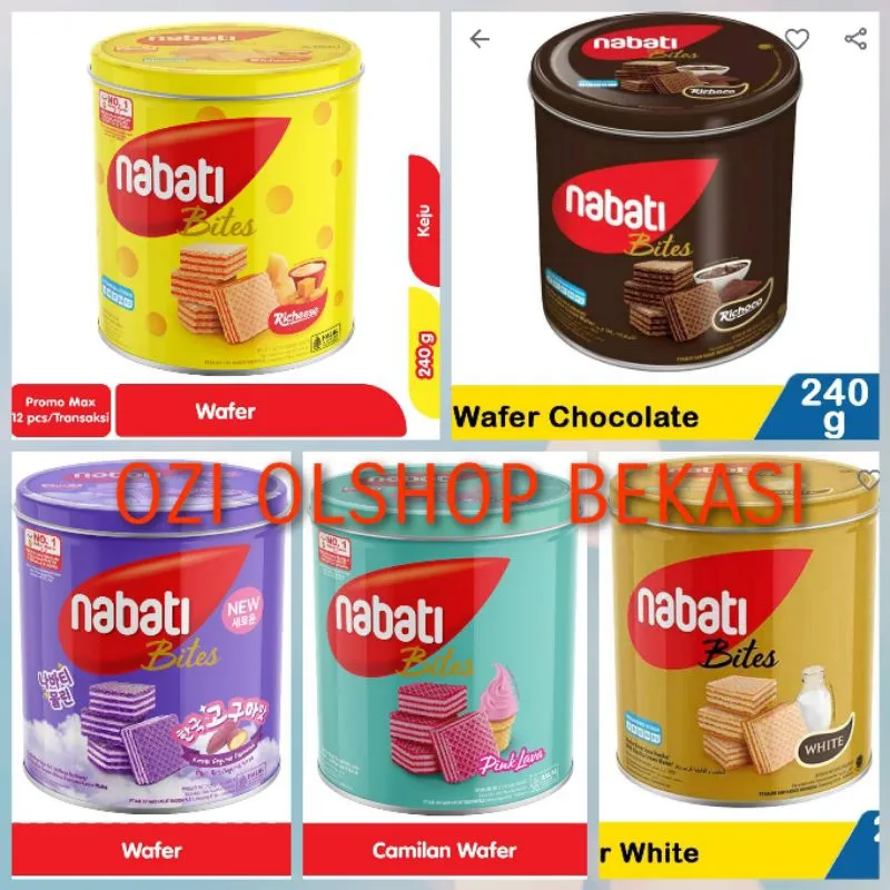 Nabati Bites  Wafer Kaleng 240gr aneka varian enc