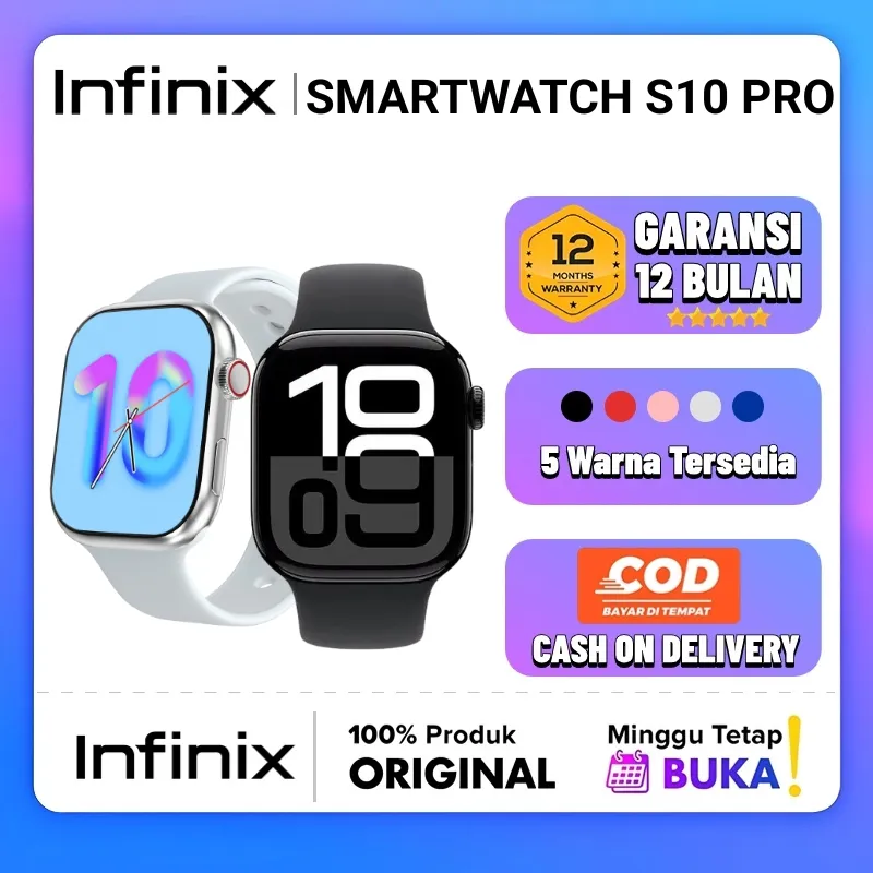 Infinix Smartwatch S10 Pro 2.3 lnchGanti dial Display Heart Rate Lipid BloodOxygen Monitor lP68 Waterproof JamTangan Smartwatch wanita pria