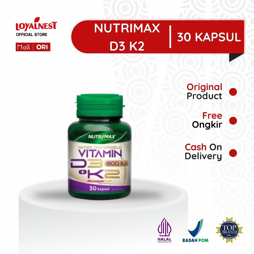 Nutrimax Vitamin D3+K2 / Vit D3 Water Dispersible K2 / Vit D 800 IU K 40 mcg