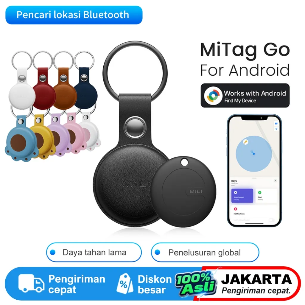 MiLi MiTag (Untuk Android) Bluetooth Tracker Keys Finder dan Pet Locator Bekerja dengan Google Find My Device