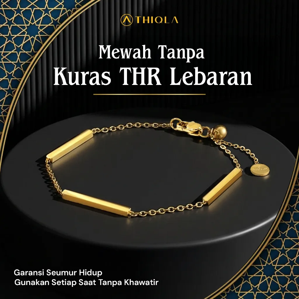 THIQLA - Gelang Serut Wanita FASL - Gelang Kecil Tipis Mirip Gelang Emas Model 2025 - Gelang Aurel Mirip Gelang Titanium Wanita Anti Karat